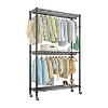 Karl Home Black Carbon Steel Coat Rack with Double Mesh Panels 47.2x17.7x78.7 Inches Adjustable Layer Spacing - 4 of 4