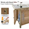 KTMBDW Outdoor Patio Sectional Sofa Couch with 43" Gas Fire Pit Table and Glass Coffee Table for Garden, Poolside, Backyard - 3 of 4