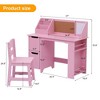 Kids Study Desk and Chair Set, Wooden School Learning Table with Storage,Children Computer Desk with Chair, Small Toddler Desk for Home - 2 of 4