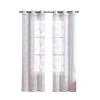 HomeRoots Set of Two 96"  White Boho Embroidered Window Panels - 3 of 4