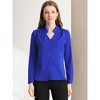 Allegra K Women's Elegant V Neck Work Office Button Up Shirt - 4 of 4