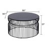 CT901 Modern Contemporary Metal Nested base and Tinted tempered glass top material 30inCoffee Table, Round Table for Living room, Black - 2 of 4