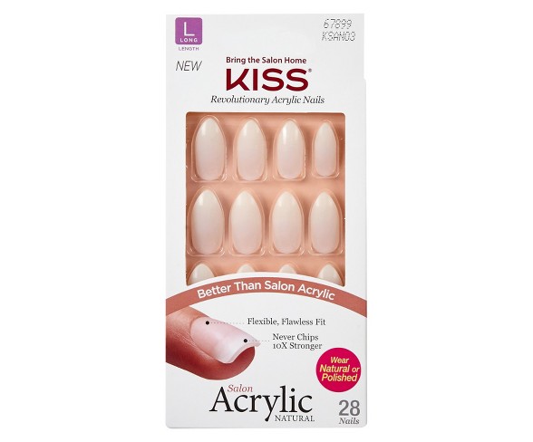 Kiss Salon Acrylic Natural Nails Forbidden Stiletto shaped nails - 28ct
