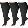 Absolute Support Open Toe 15–20mmHg Wide Calf Compression Socks, Knee High, 3-Pack – Circulation, Travel & Swelling Relief, A515-3 - 2 of 4