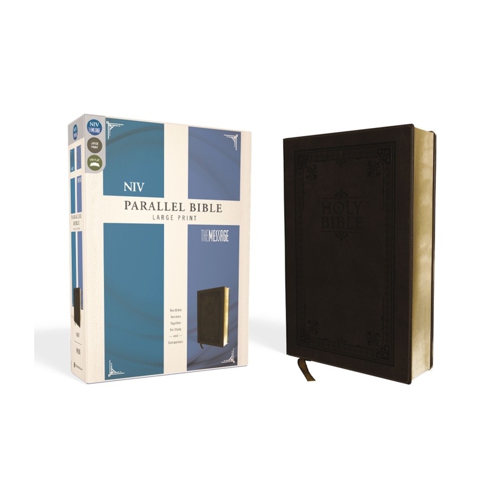 Side-By-Side Bible-PR-NIV/MS Large Print - by Zondervan (Leather Bound)