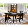 HomeStock 5-Piece Square Cappuccino Finish Solid Wood Top Dining Table with 4 Chairs - 2 of 4