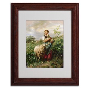 Trademark Fine Art -Johann Hofner 'The Shepherdess 1866' Matted Framed Art - 1 of 4
