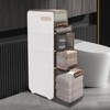 YIYIBYUS Bathroom Floor Cabinet with Clear Drawers Narrow Slim Tower Organizer - 3 of 4