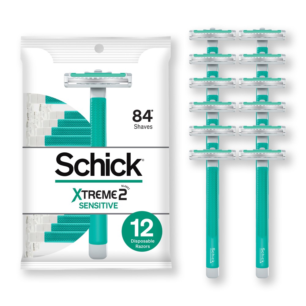 Photos - Razor / Razor Blade Schick Xtreme2 Sensitive Men's Disposable Razors - 12ct