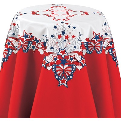 Collections Etc Patriotic Embroidered Butterflies and Stars Table Linens