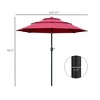 Kumasinova 9FT 3-Tier  Patio Umbrella with Crank,Outdoor Umbrella with Push Button Tilt,Beach Umbrella for Deck,Pool,Outdoor Umbrellas for Patio - 2 of 4