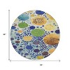 Navy Blue Yellow And Green Geometric Washable Indoor Outdoor Area Rug - 3 of 4