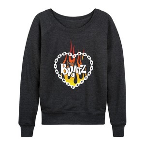 Women's - Bratz - Falme Logo Lightweight French Terry Wide Neck Long Sleeve Shirt - 1 of 4