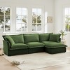 L-Shaped Cloud Couch,120" Chenille Sectional Sofa with Convertible Ottoman,Deep Seat 3-Seater Sofa for Living Room-Baofuwish - 3 of 4