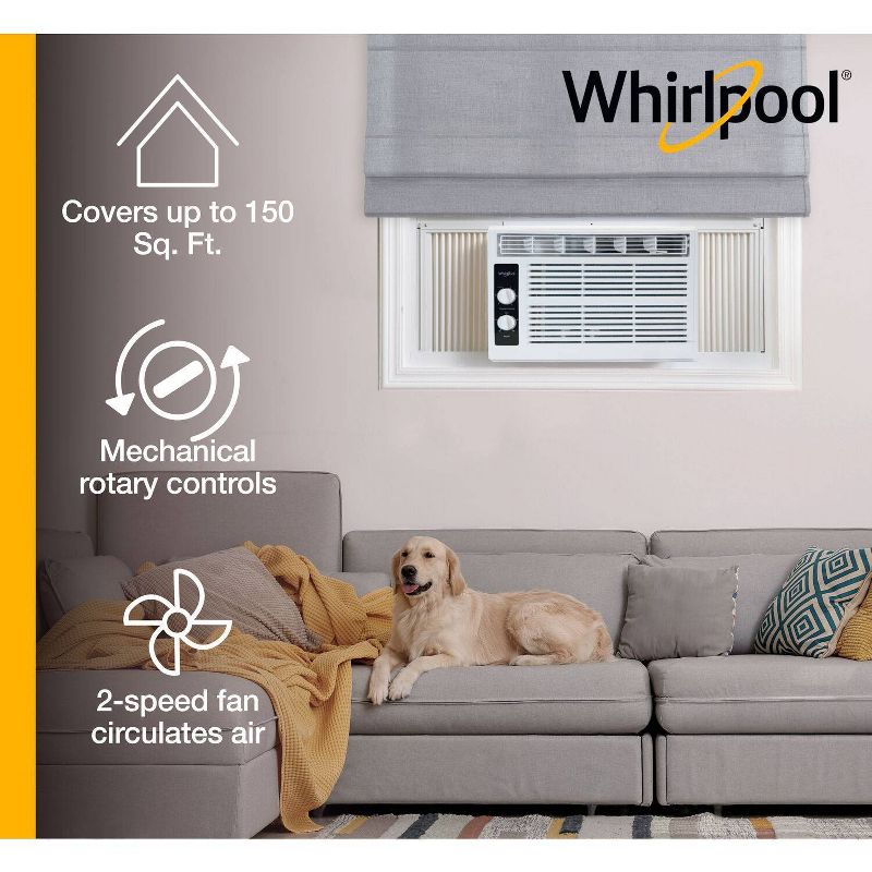 Whirlpool 5000 BTU 115V Window Mounted Air Conditioner and Dehumidifier, 2 of 10
