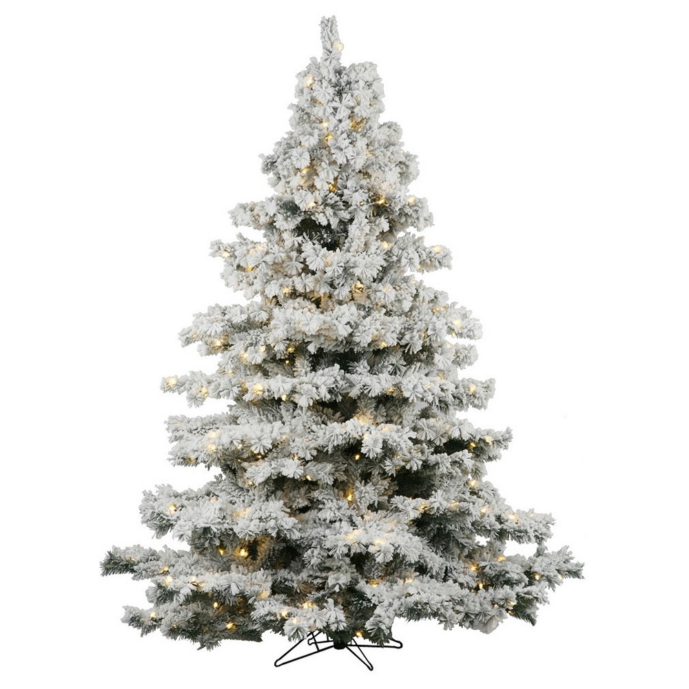 UPC 749757310016 product image for 36 Flocked Alaskan Pine Artificial Christmas Tree with 100 Warm White Led lights | upcitemdb.com