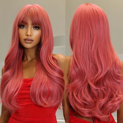 Jessie's Wig 26 Inch Wavy Wig For Party Synthetic Wig Hot Pink 1 Pc/Pack