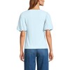 Lands' End Women's Drapey Rib Puff Sleeve Scoop Neck Top - 2 of 3