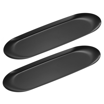 Unique Bargains Stainless Steel Cosmetics Candles Dessert Decorative Trays 2 Pcs