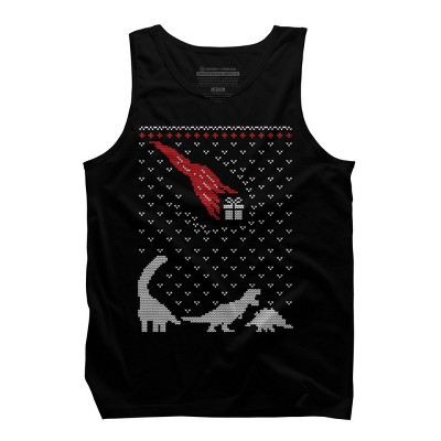 Men's Design By Humans Dinosaur Comet Christmas Sweater By shirtpublic Tank Top