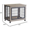 GustoWave Dog Crate Furniture, 31'' Wooden Dog Crate with Double Doors, Heavy-Duty Dog Cage with Multi-Purpose Removable Tray, Gray - 2 of 4
