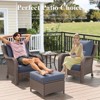 LayinSun Wicker Outdoor Furniture Set with 6-inch Comfy Cushions, High Back Patio Furniture Set with Swivel Rocking Chairs and Side Table - 2 of 4