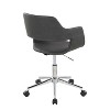 TiramisuBest Contemporary Grey Faux Leather Task Chair: Adjustable Height, 360¡ã Swivel, Chrome Base & Casters - 3 of 4