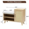 Homhougo Natural Rattan Shoe Storage Bench with Upholstered,2-in-1 Shoe Cabinets with Adjustable Shelf Brown - 2 of 4