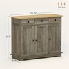 NicBex 3 Drawer Kitchen Island Cart with 2 Cabinets,Kitchen Island with Black Round Knobs,Modern Kitchen Table,Island Table for Kitchen - 3 of 4