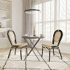 Emma & Oliver Reims Set of Two Indoor/Outdoor Stacking Thonet Bistro Style Chairs with PE Cane Rattan Seat and Metal Frame - 2 of 4