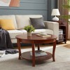 XINGHANZHENXUAN Round Coffee Table, 2-Tier Storage Wood Center Circle Accent Table for Living Room, Bedroom, Apartment, Studio - 3 of 4