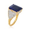 Ross-Simons 10.00 Carat Sapphire and .40 ct. t.w. White Topaz Ring in 18kt Gold Over Sterling - 3 of 4