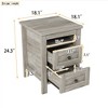 Bella Depot 18.1'' 2-Drawer Farmhouse Wooden Nightstand with Storage Cabinet for Bedroom - 4 of 4