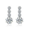 Guili Sterling Silver Rhodium Plated Tier Drop Earrings with Round Cubic Zirconia, a Gorgeous Cascading Design That Exudes Modern Elegance - 3 of 3