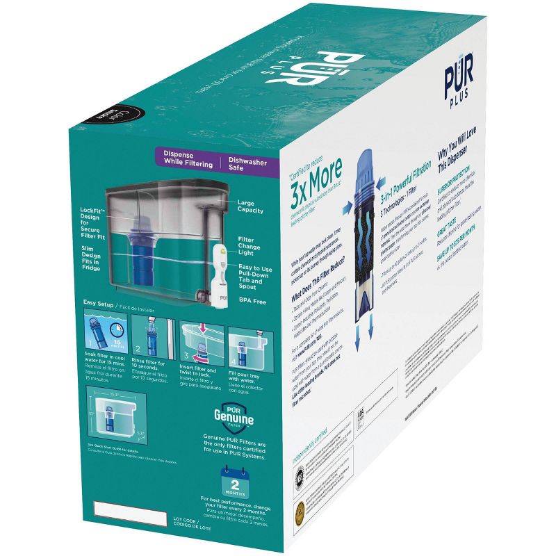 PUR PLUS 30-Cup Water Filter Dispenser System Smoke DS1810BA, 6 of 9