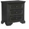 Vynxaria Bolingbrook Collection Nightstand, Rustic-Traditional, Wire-Brushed Charcoal, 3 Dovetail Drawers, No Assembly - 4 of 4