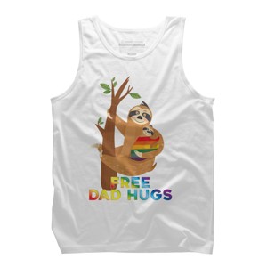 Adult Design By Humans Free Dad Hugs Rainbow Sloth Pride By KangThien Tank Top - 1 of 2