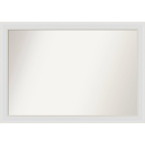 40" x 28" Non-Beveled Flair Narrow Bathroom Wall Mirror Soft White - Amanti Art: Polystyrene Frame, Horizontal Display - 1 of 4