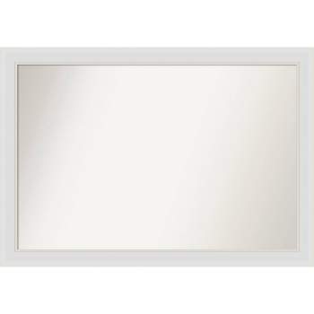 40" x 28" Non-Beveled Flair Soft White Narrow Wall Mirror - Amanti Art