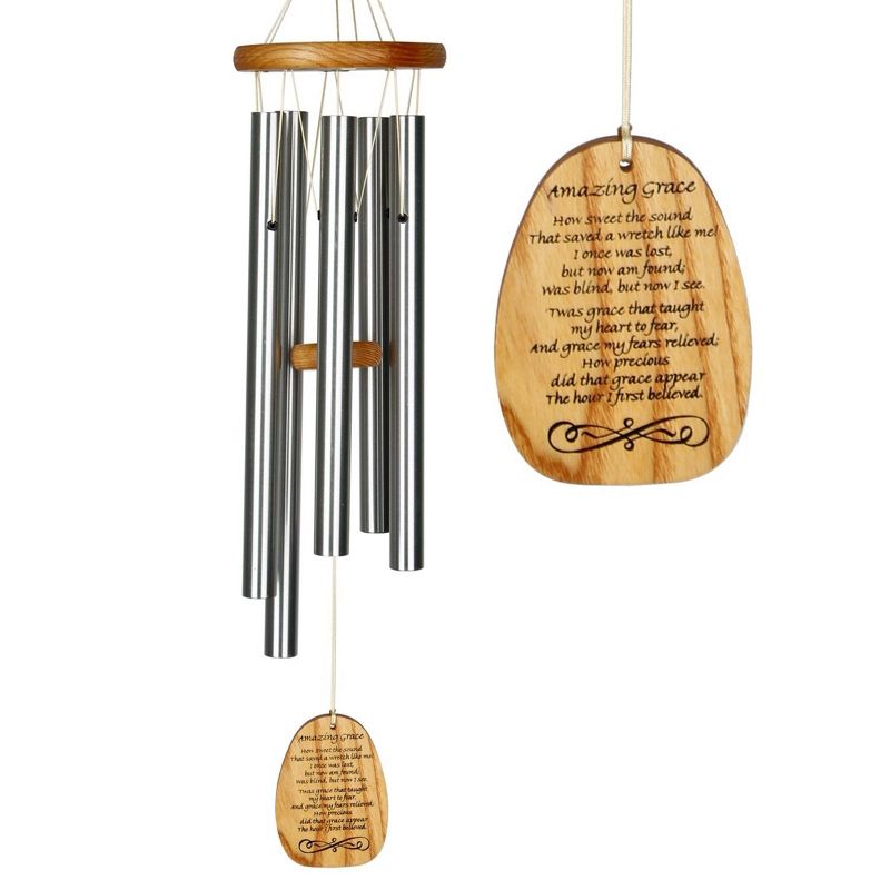 Woodstock Wind Chimes Signature Collection, Woodstock Reflections, 22'' Silver Wind Chime, 4 of 11