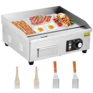 28.7" Electric Griddle, 3000W Commercial Electric Countertop Griddle Flat Top Grill Hot Plate BBQ, Restaurant Teppanyaki, Non-Stick Stainless Steel - 1 of 4