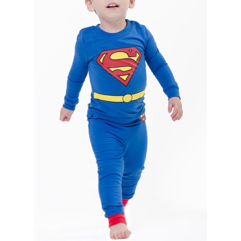 INTIMO Boys' Toddler' Superman Pajama Set, 4 of 6