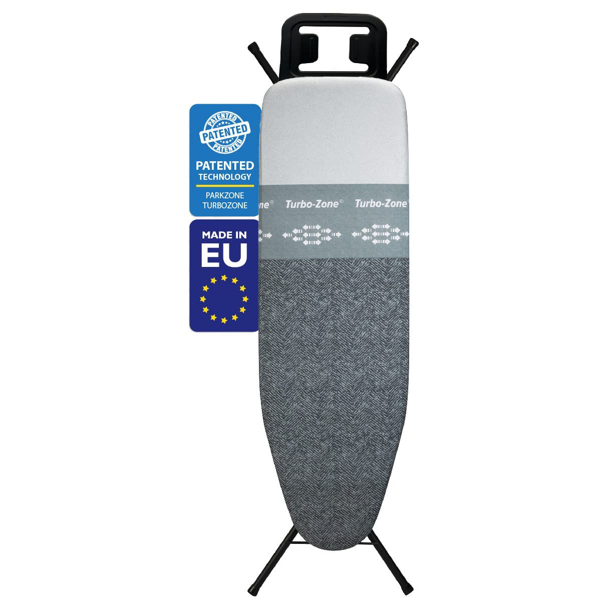 Bartnelli Classic Ironing Board with Patent Fast-Glide Zones & Parking Zone, 4-Layer Pad, Adjustable Height