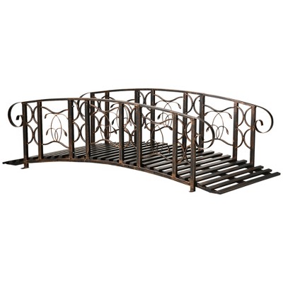 Outsunny 6' Metal Arch Backyard Garden Bridge With 660 Lbs