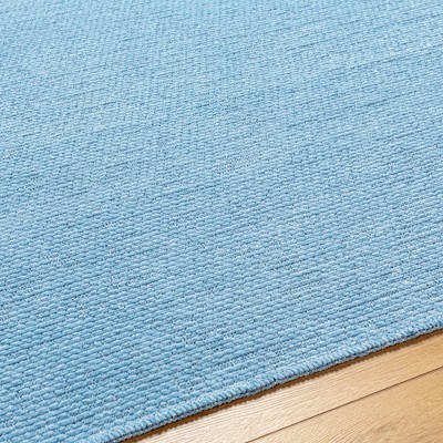 Tobey Pale Blue Washable Chenille Area Rug 5'3" x 7'