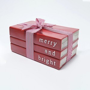 LED Resin tabletop decor, red book with ribbon - 1 of 1