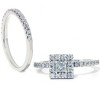 Pompeii3 5/8ct Princess Cut Diamond Engagement Wedding Ring Set 14K White Gold - 3 of 4