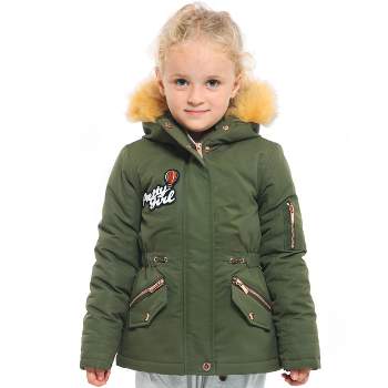 Rokka&Rolla Girls' Winter Coat with Faux Fur Hood Parka Jacket