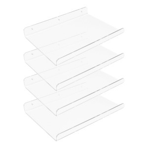 Unique Bargains Acrylic Waterproof Bathroom Floating Shelf 11.8 x 7.9 x 2 Inch Clear - 1 of 4