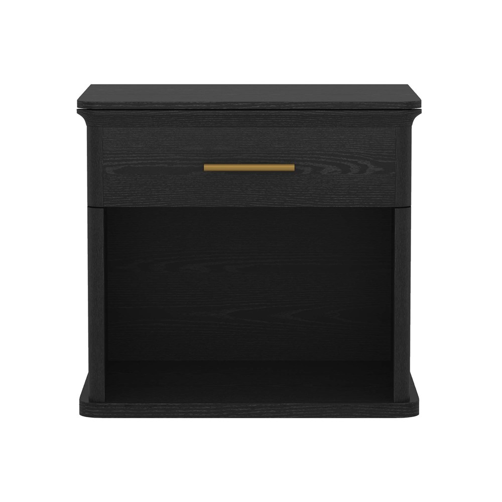Manhattan Comfort Clifford 1 Drawer Nightstand Black
